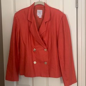 100% linen orange blazer size 10